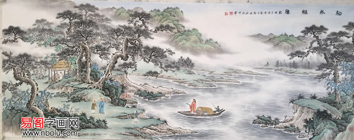 客厅背景墙挂什么好,一幅精品山水画少不了