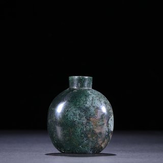 鼻烟壶|旧藏【老玛瑙 草沁 鼻烟壶】