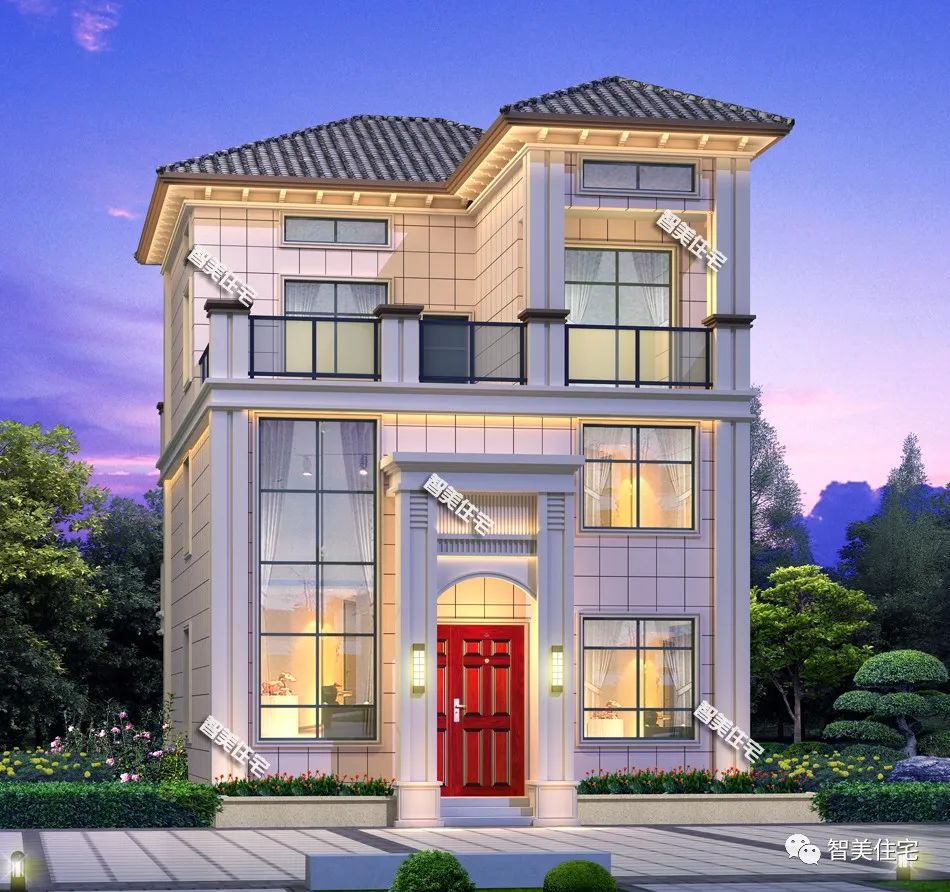 面宽9米的简欧别墅,带阁楼层设计,不盖这栋房子我会后悔一辈子