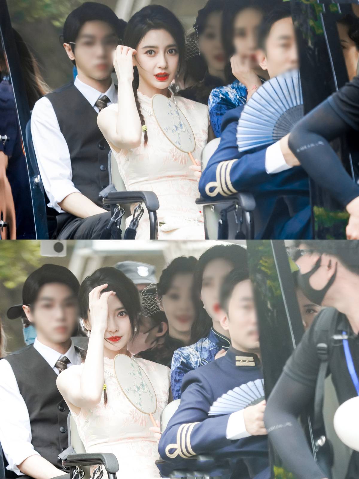 |Baby穿粉色旗袍录节目，身形骨感腰肢纤细，大红唇秒变民国名媛