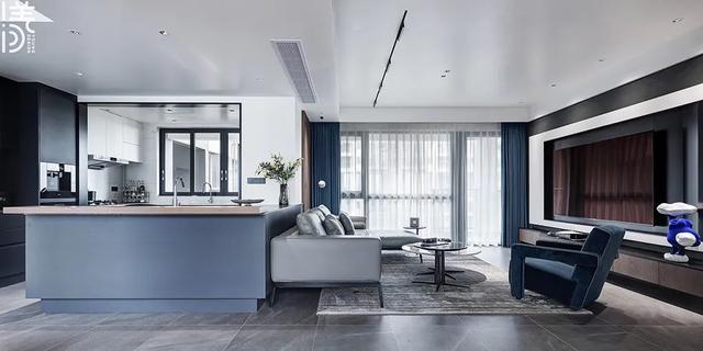 160㎡现代简约,低调灰色+安静蓝色,营造优雅舒适的家