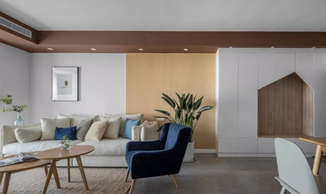 95平现代风三居室,客餐厅相邻却又错落有秩