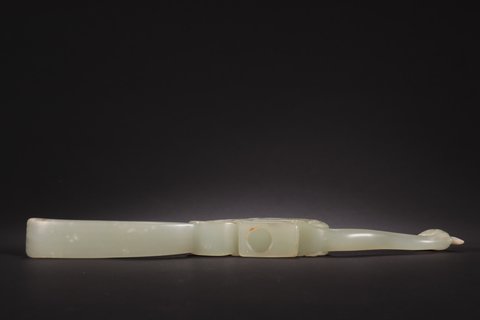 |清-老和田玉凤鸟勾