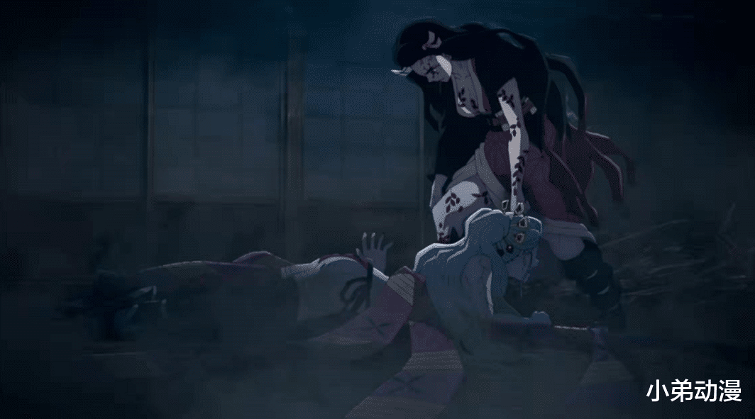 |鬼灭游郭篇，祢豆子鬼化丧失理智，堕姬欧尼酱出现，是个自卑话痨