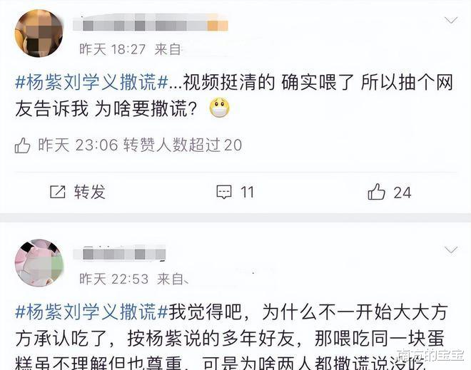 杨紫|杨紫、刘学义“恋情瓜”后续,网友:蛋糕吃就吃了,为何要撒谎呢