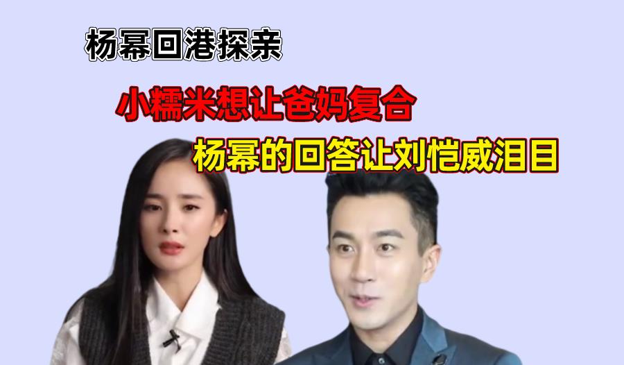 杨幂|杨幂回港探亲,小糯米想让爸妈复合,杨幂的回答让刘恺威泪目