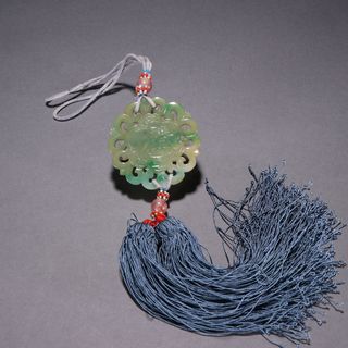 翡翠|旧藏 老翡翠山水意境花形挂佩