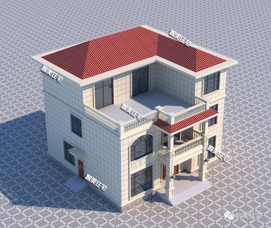 8个卧室,带堂屋设计的简欧别墅,这款户型简约且实用