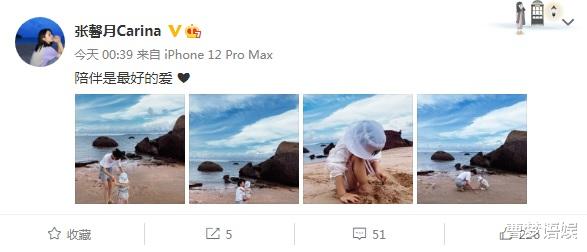 林峰|张馨月陪女儿海边玩沙,林峯未出镜疑担当摄影,网友评论太真实