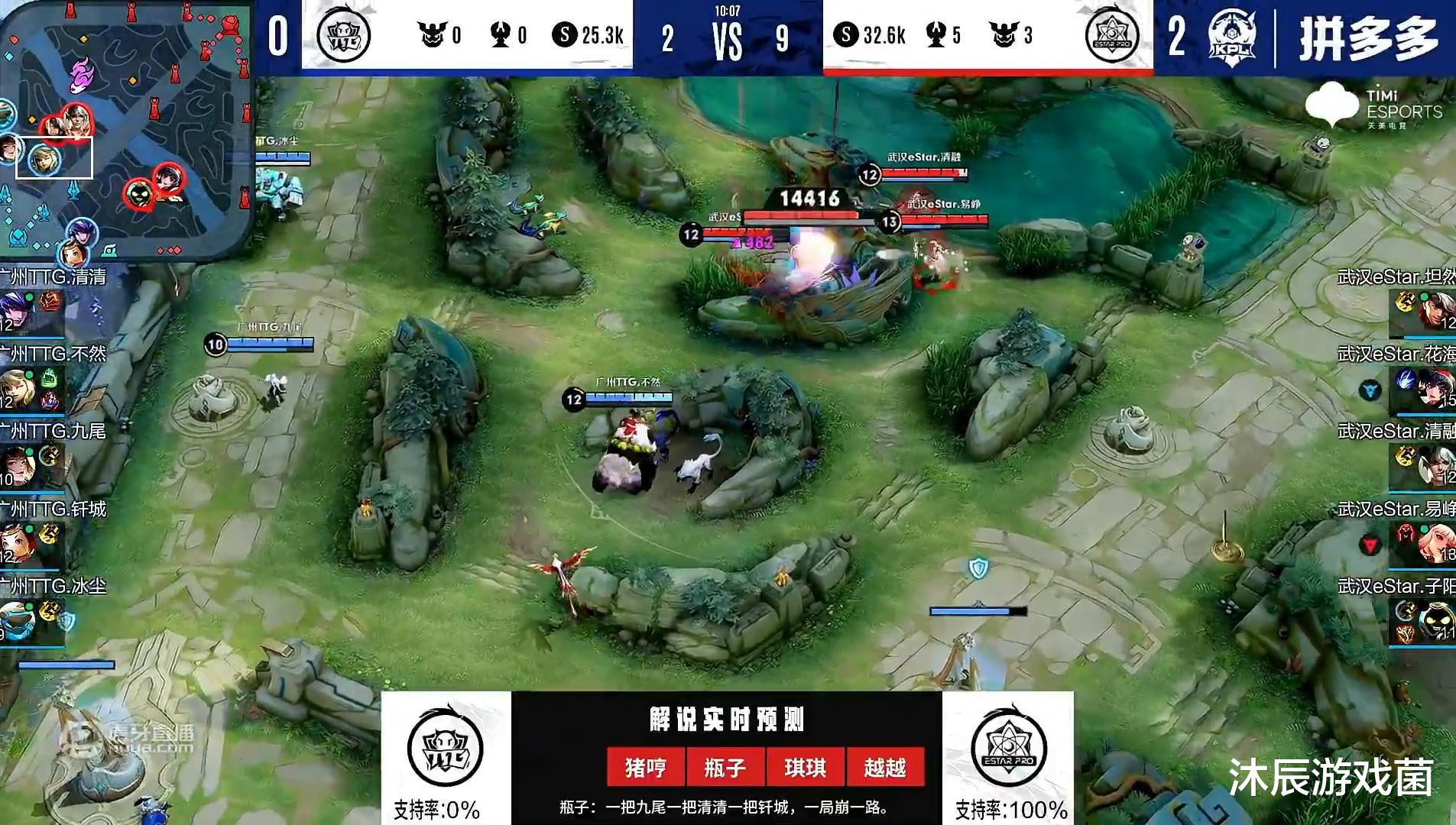 c位|ES零封TTG，TTG遭遇九连败，瓶子锐评：九尾、清清、钎城，一局崩一路