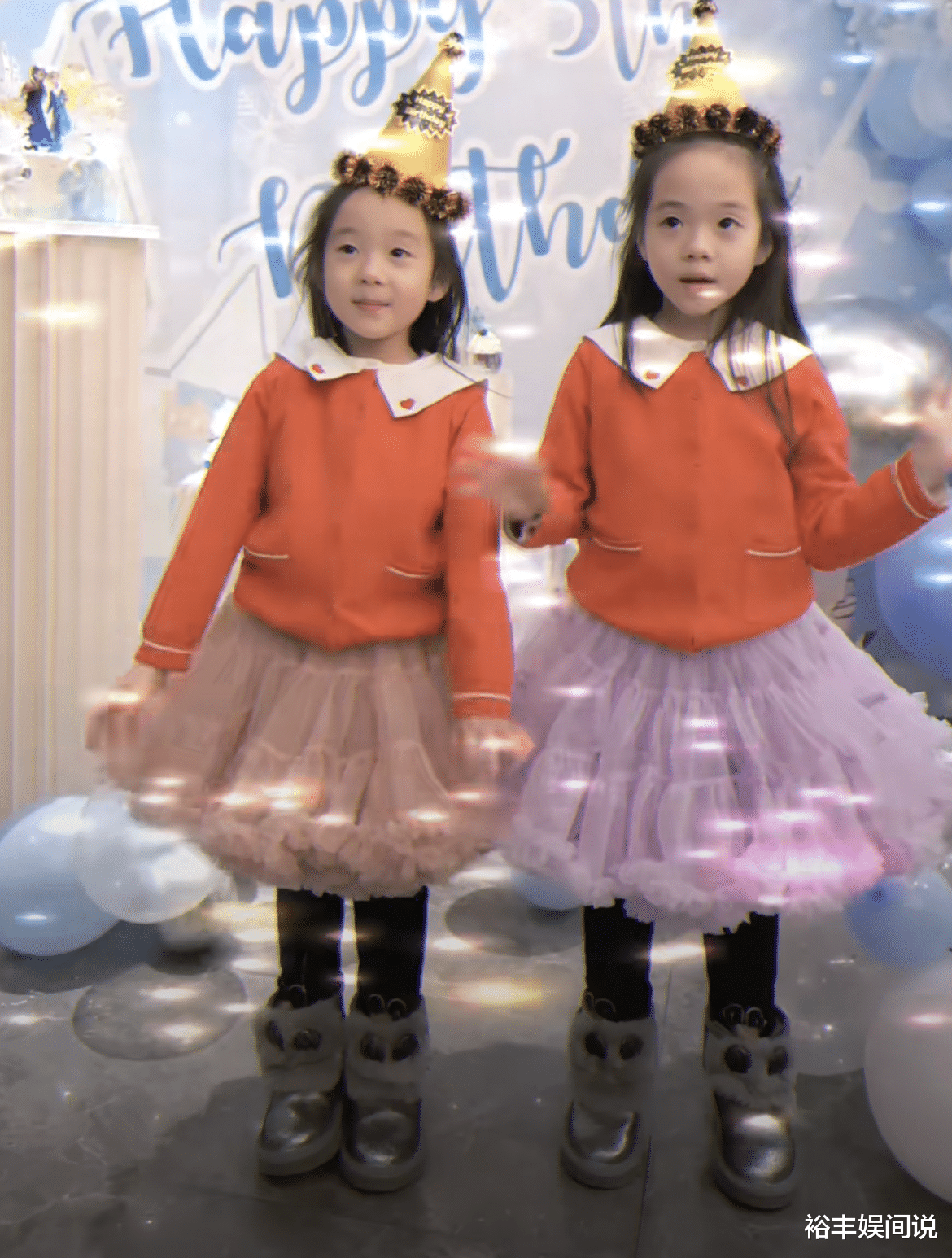 杨威|杨威为双胞胎女儿庆生，现场温馨且梦幻，妻子双腿纤细如竹竿