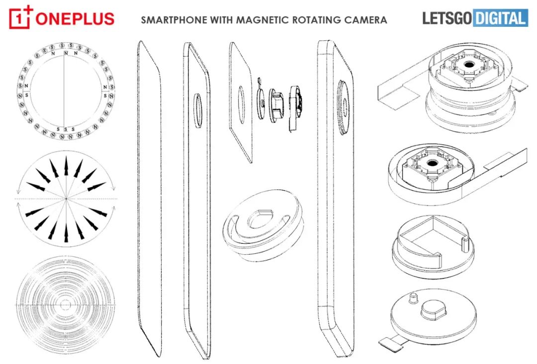 小米科技|一加新专利展示磁力旋转镜头；小米正开发上下折叠屏手机
