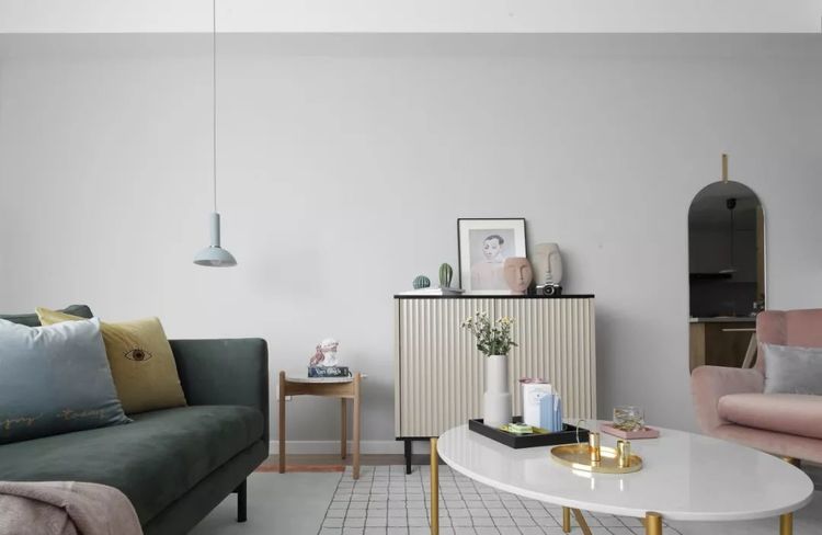 110平三室,客厅不要电视,餐厅设计卡座,卧室大胆撞色,好喜欢