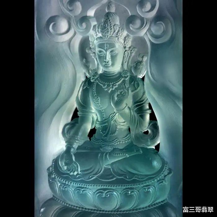 白度母|玉赏 ▏翡翠玉雕艺术创作——《白度母》