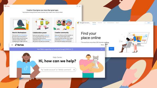 英迈|Google、Facebook、Adobe，怎么科技公司都「爱」上了这种插画？