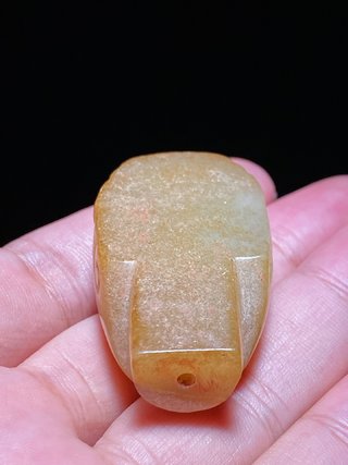 |明以前 和田玉籽料 白玉 玉人首 挂件 把件