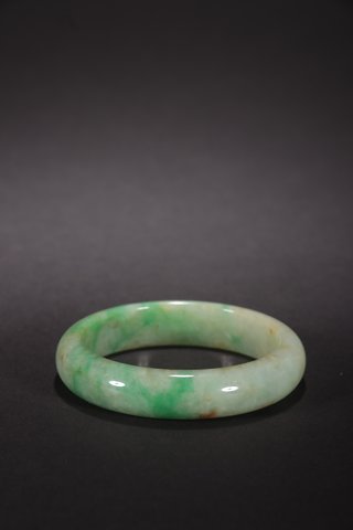 |清-老翡翠扁条手镯