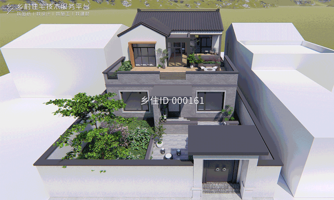 乡住科技免费图纸土建53万面宽11m进深17m北京房山二层新中式别墅
