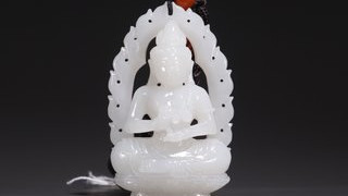 和田玉籽料|旧藏·和田玉籽料如意观音挂坠