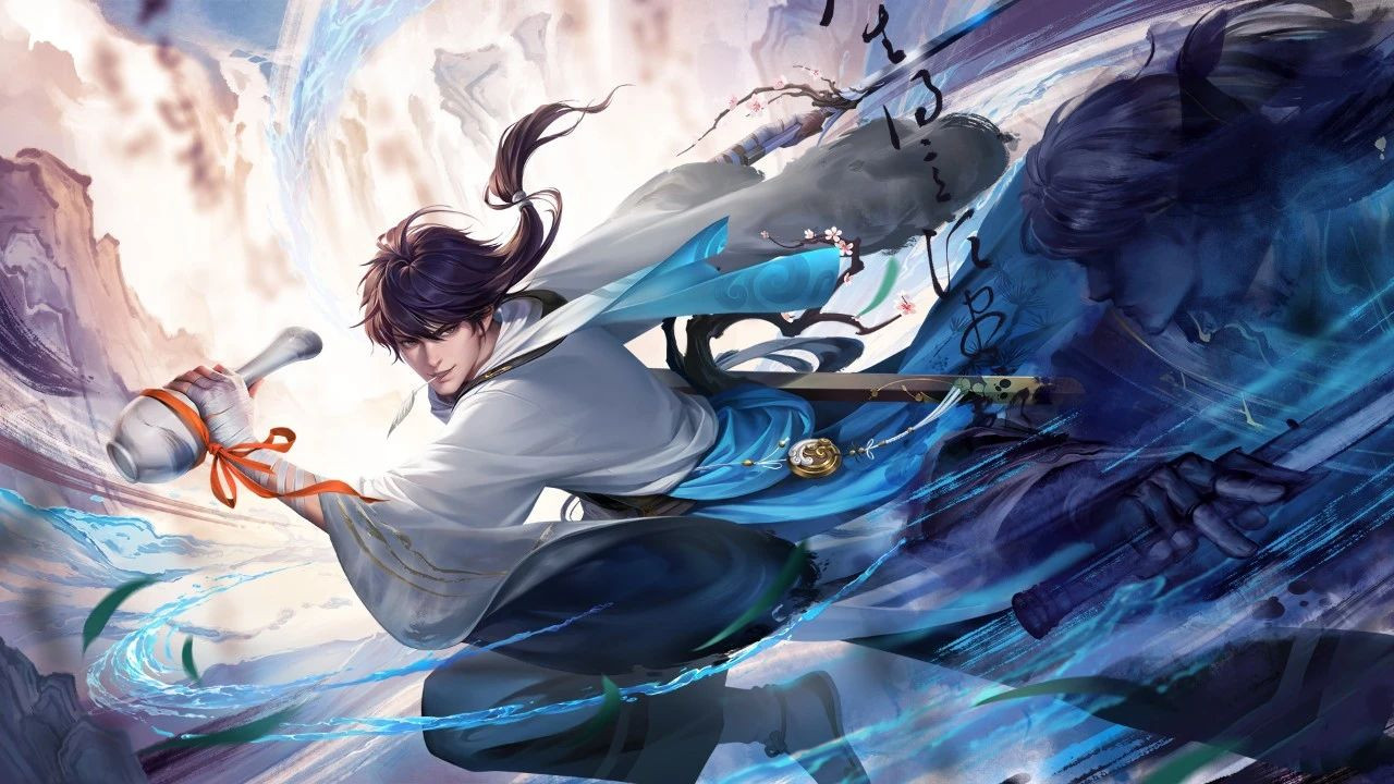 李白|李白世冠新皮肤首曝，影分身吹笛、水墨特效华丽，传说皮肤天花板！