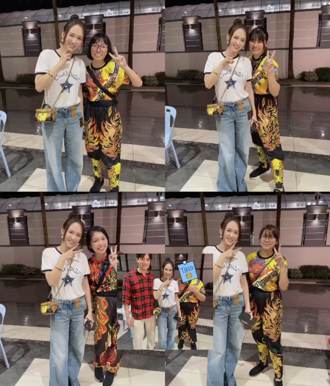 高叶|陈乔恩和老公在马来西亚看舞狮,被工作人员认出,挨个合影有亲和力