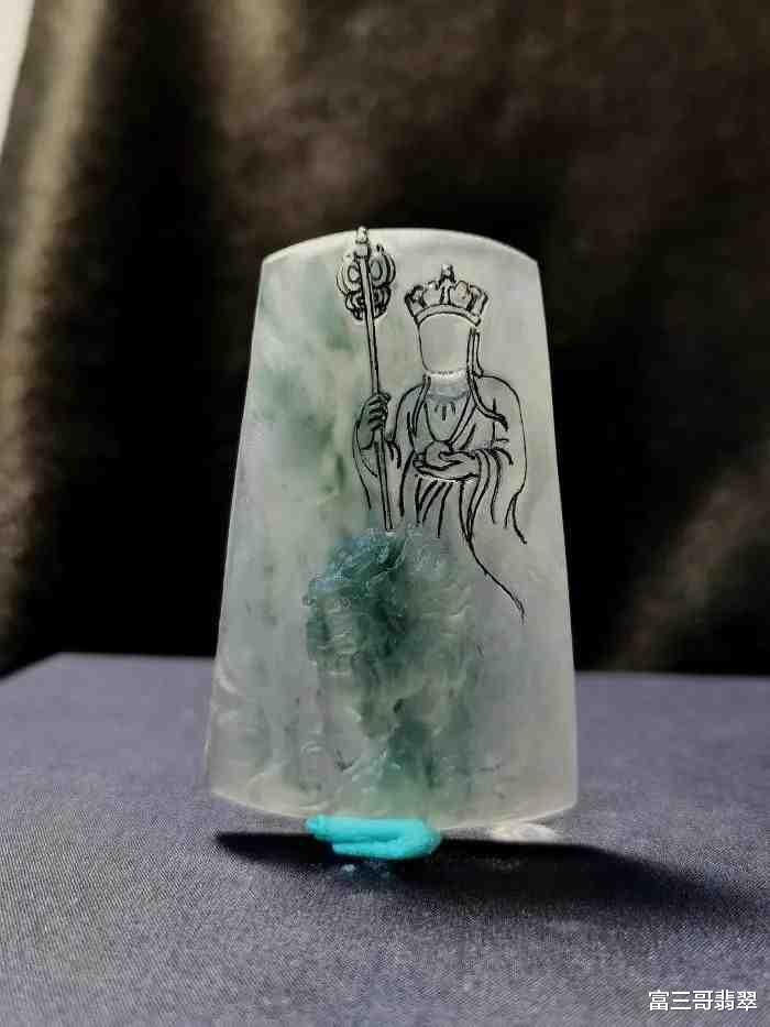 地藏菩萨|玉赏 ▏翡翠玉雕艺术创作——《地藏菩萨》