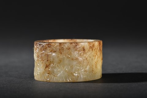 |明代 和田玉螭龙纹发箍