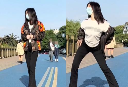 柳岩|站在大街上跳舞的柳岩，扭胯抚腰动作格外性感，网友：尴尬不？