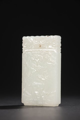 和田玉籽料|清代-和田玉籽料“福禄寿”佩牌