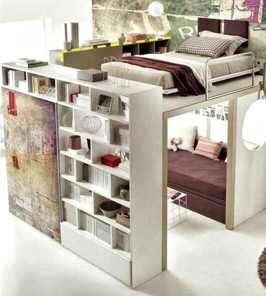 卧室小只能定制床铺?那你想错了,做成阁楼床好看收纳多,还宽敞