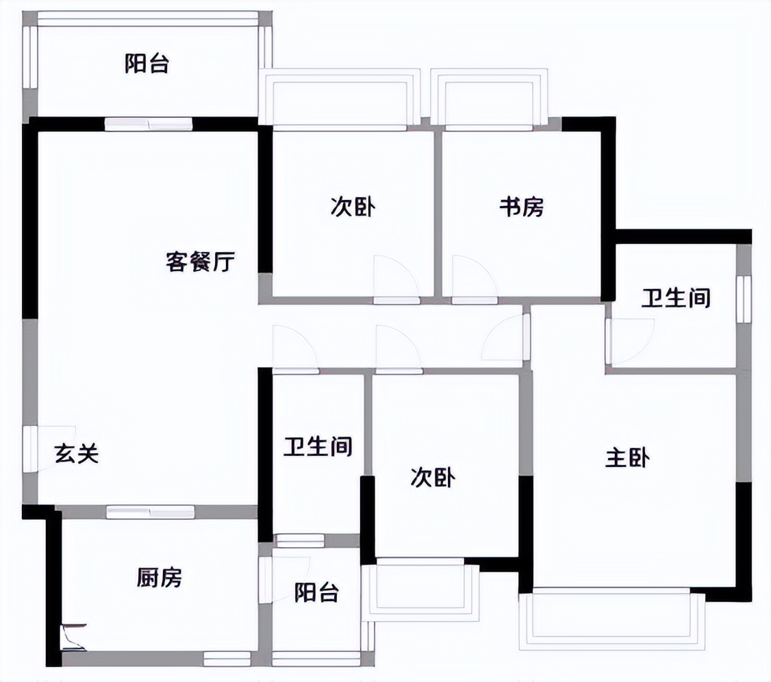 124平现代简约风四居室,一抹橘红色是整个客厅最亮眼的地方