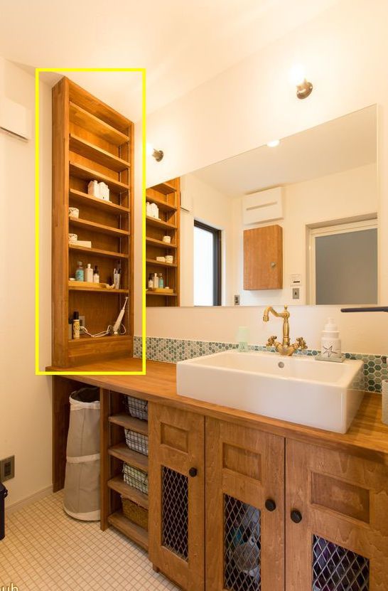 浴室柜侧边留15公分，打个立柜做收纳！网友：太好用了吧