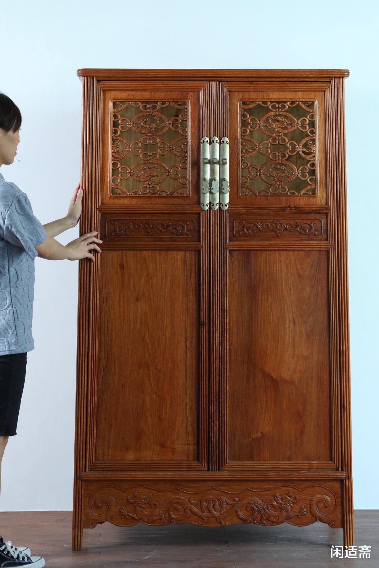 |古朴典雅，黄花梨，透雕螭龙纹圆角柜