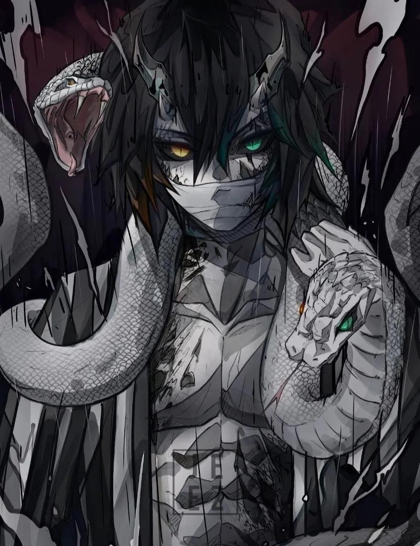 鬼灭之刃|鬼灭之刃九柱鬼化形象同人图：猗窝座最大的梦想终于实现了