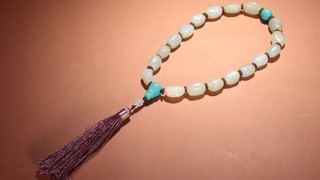 |旧藏-和田玉原石配绿松石手持