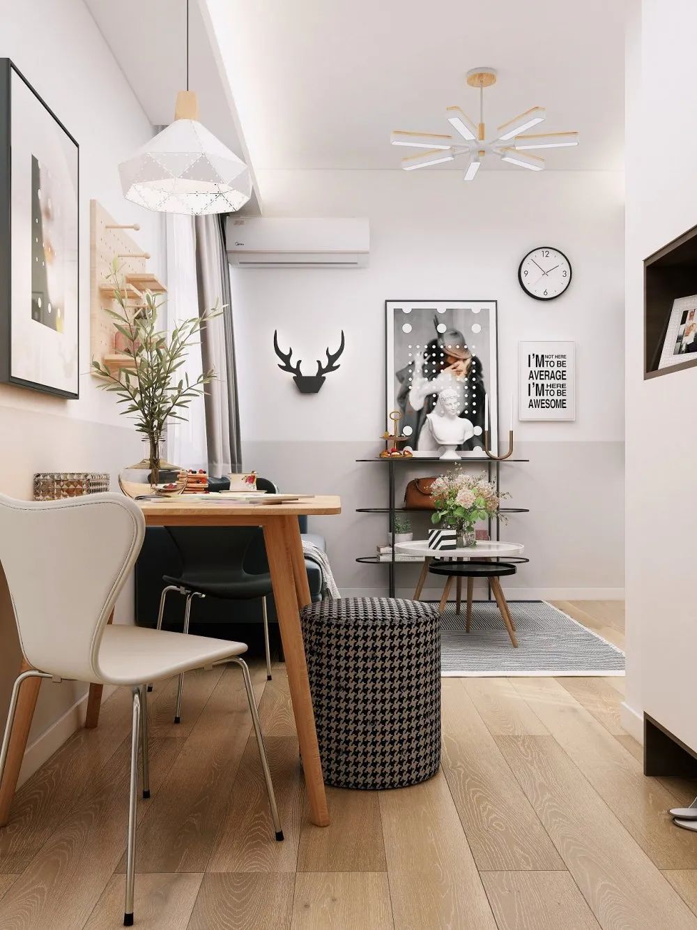 45平小破旧的一居室，巧变时尚舒适一人居！！