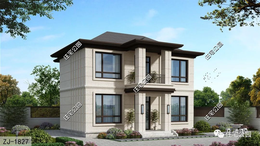 衣帽间+茶室+老人房，10×9米二层住宅，占地虽小，功能俱全