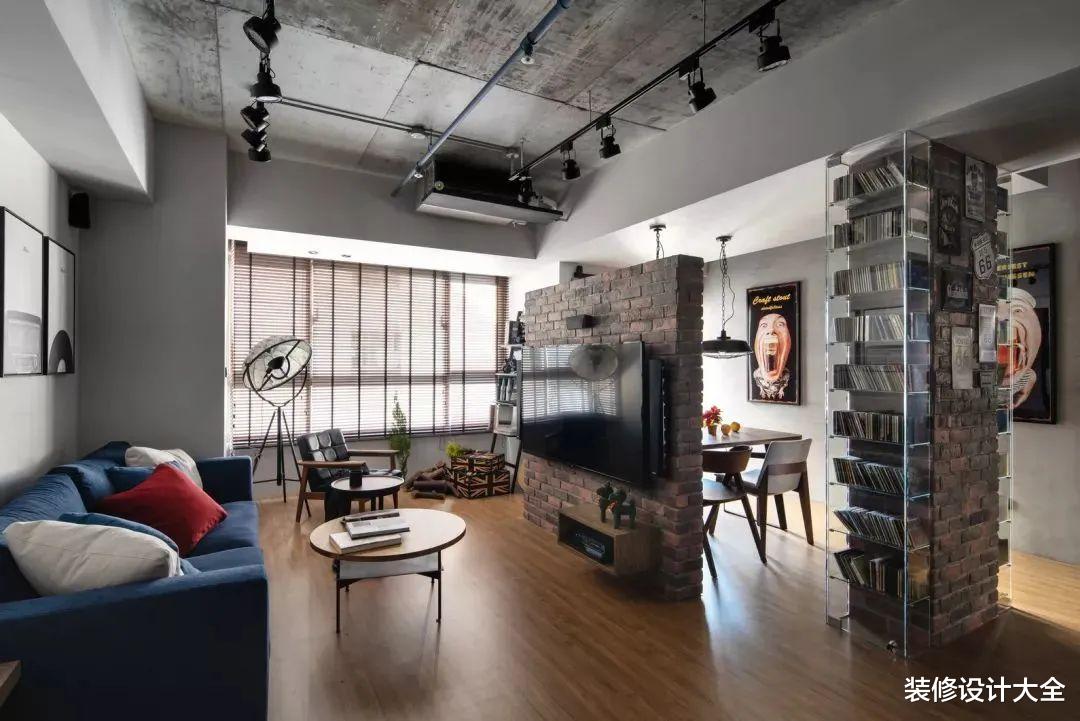 70㎡现代工业风,不吊顶+红砖墙,效果太漂亮了!