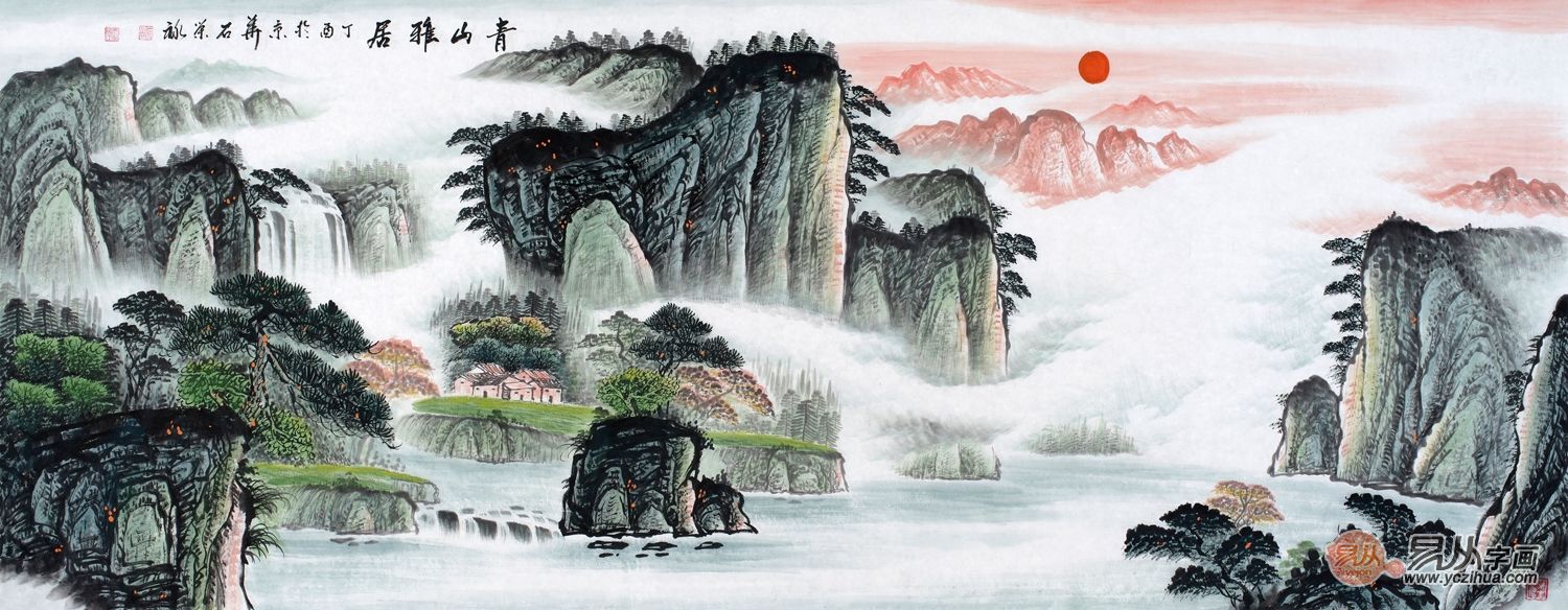 家居画欣赏 打造活力家居气氛 这些清新的山水画不容错过