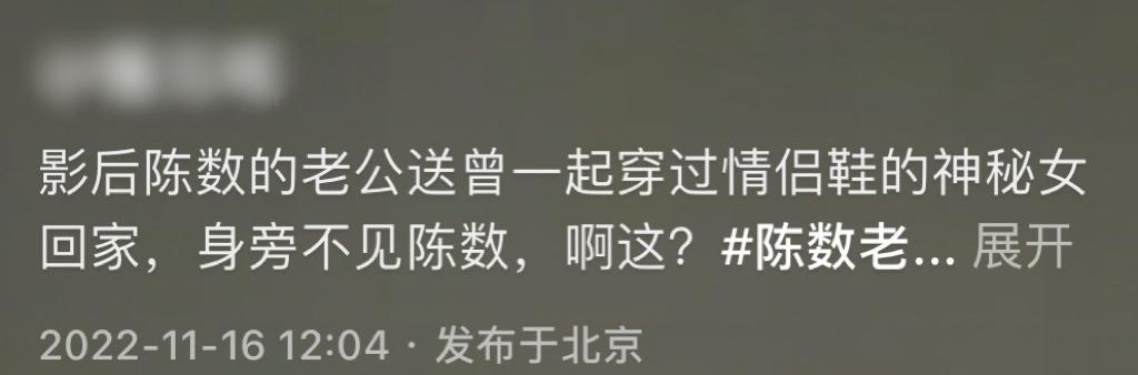 陈数|?陈数老公再被曝出轨！深夜与神秘女约会送其回家，两人曾穿情侣鞋！