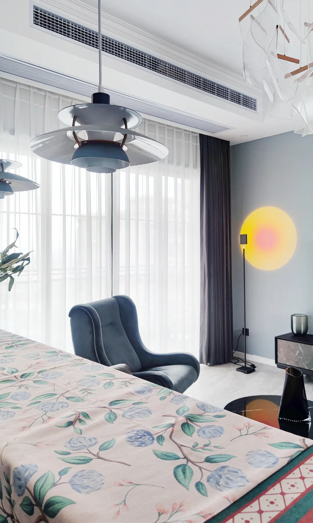 160㎡轻美式，自带氛围感的灰蓝色，营造浪漫的顶楼跃式！