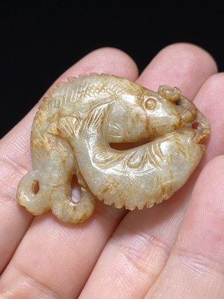 和田玉籽料|宋 和田玉籽料 双鱼珮 挂件 把件