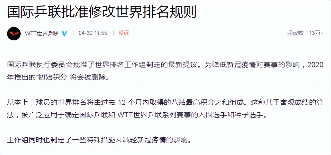 日本队|国乒世界排名巨变！马龙被反超，许昕第81，日本选手成最大赢家！