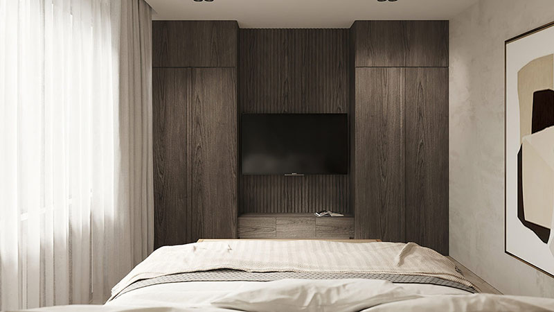 北京96平现代装修设计，用大量的曲线塑造出不一样的空间质感