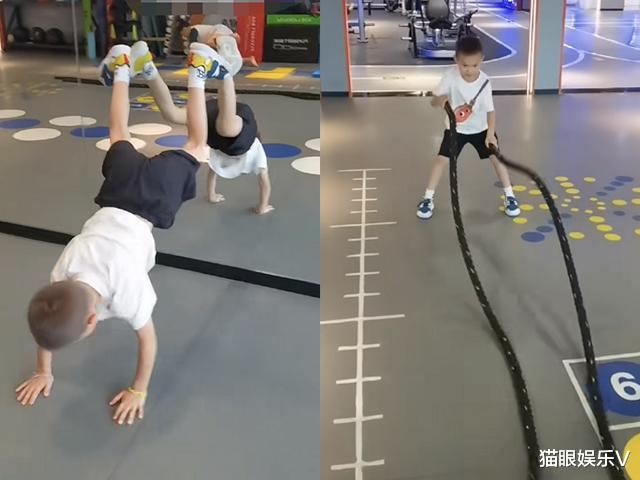 谢杏芳|林丹妻子谢杏芳带孩子健身,素颜出镜身材好,儿子全程运动很活泼