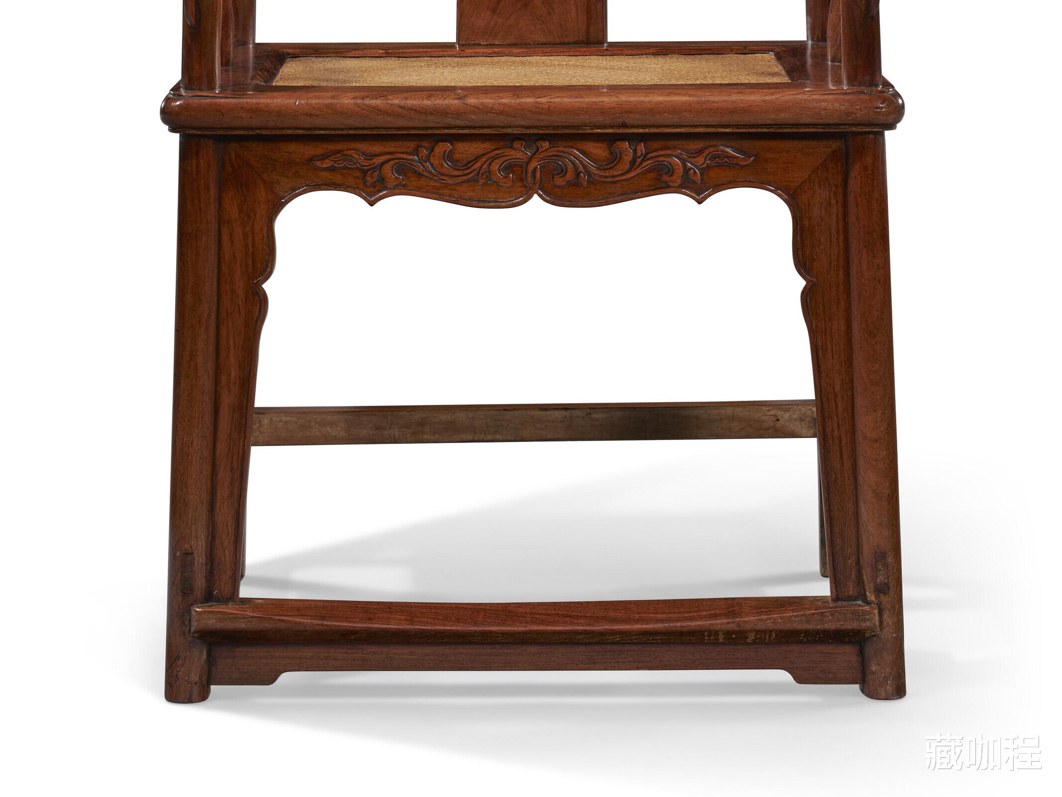 绿松石|端庄沉稳、四腿八挓，黄花梨如意头圈椅精品