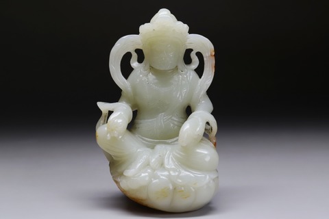 和田玉籽料|和田玉籽料“枣红皮 北方多闻天王