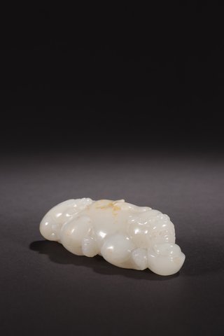 |旧藏-和田玉双兽招财雕件