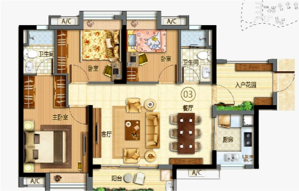 98平轻奢风三居室儿童房融入棒球元素,个性而美好的氛围