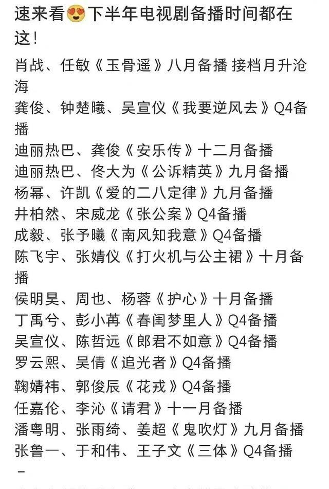 霍思燕|2022年下半年待播剧,昆仑神宫预计9月,玉骨遥接档星汉灿烂?
